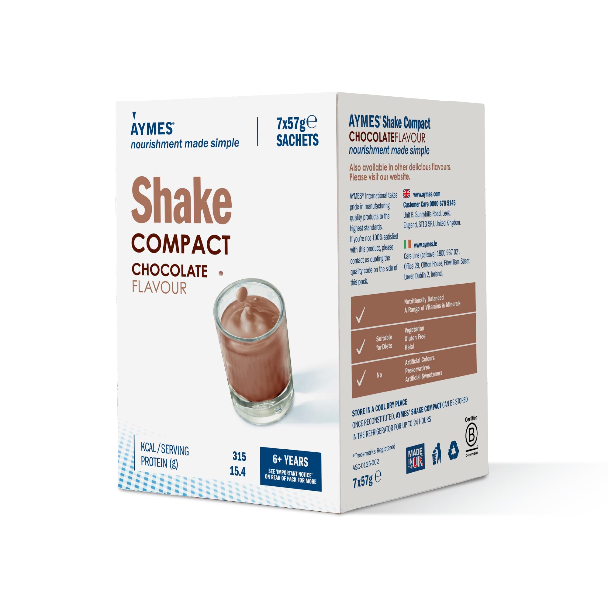 Sponsored Ad – Shake Compact - 42 Servings - Low Volume Nutritional Powder - Chocolate - Milkshake-Style Drink Mix - Gluten Free & Vegetarian - Suitable for Adults and Children Aged 3+