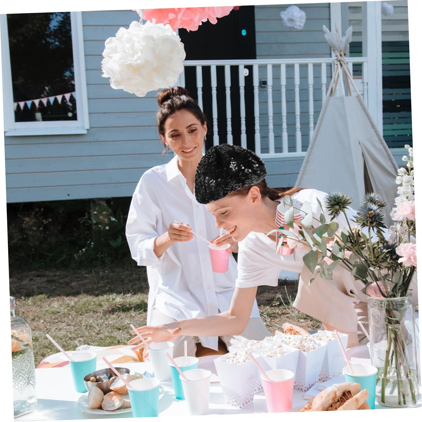 BESTYASH Sequin Beretfor Women Women Beret Hats Sequins Beanie for Dance and Performance Black