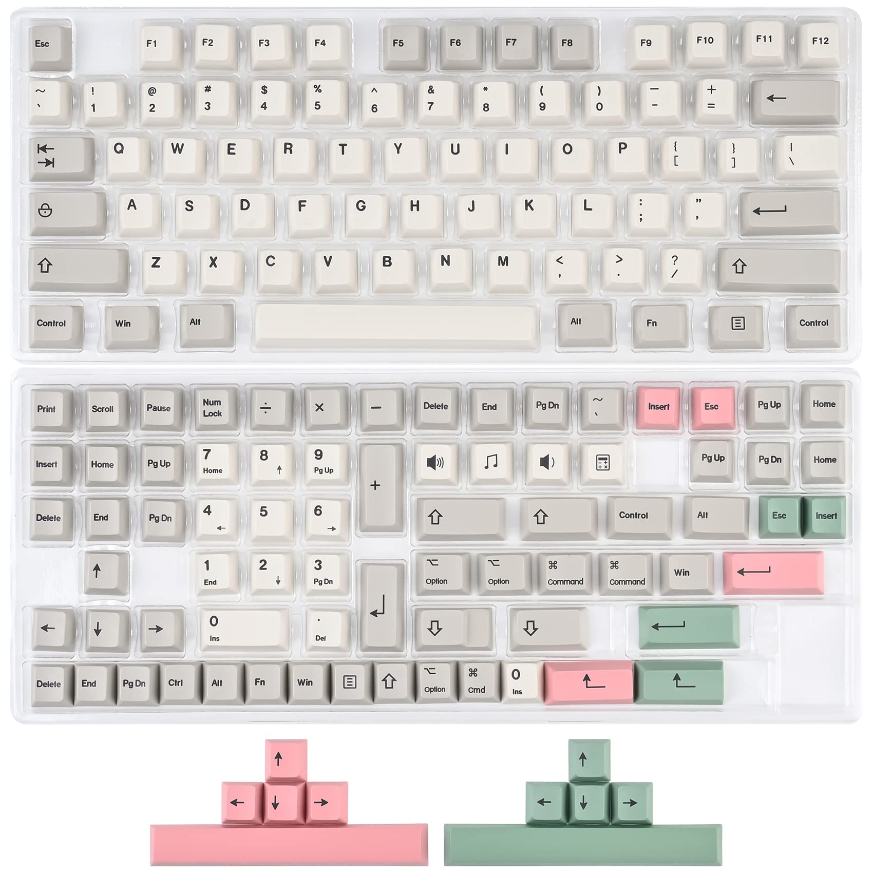 Guffercty - Kred - Lot de 158 touches rétro en PBT avec profil Cherry pour clavier mécanique à commutateur Cherry MX 60 %, style « 9009 »