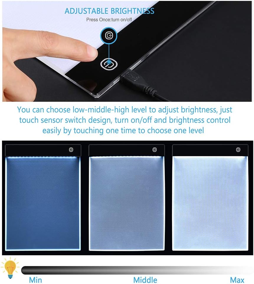 PP OPOUNT 170 PCS A4 Diamond Painting Light Pad Kits, Diamond Art Accessories Kit with Light Board, 80 Grids Diamond Box and Storage Bag, Diamond Painting Tools Kit Full Drill for Diamond Art