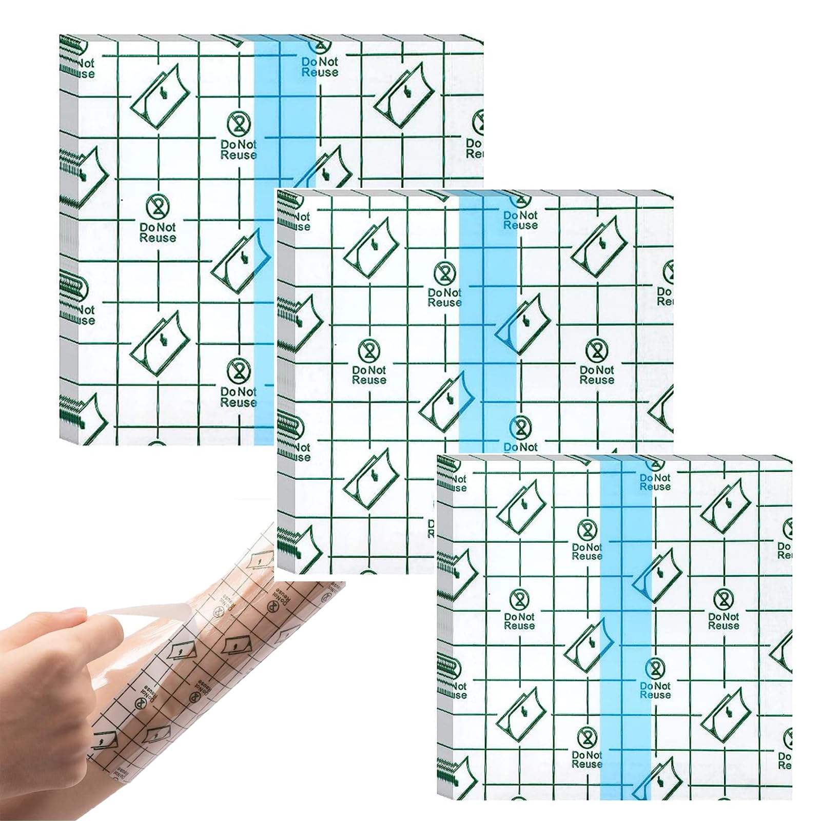 50pcs Saniderm,Tattoo Bandage,Waterproof Bandage,Tattoo Aftercare Bandage,Waterproof Transparent Stretch Adhesive Bandage,Antibacterial Wound Dressing Tape,for Wound Dressing,Swimming,Shower