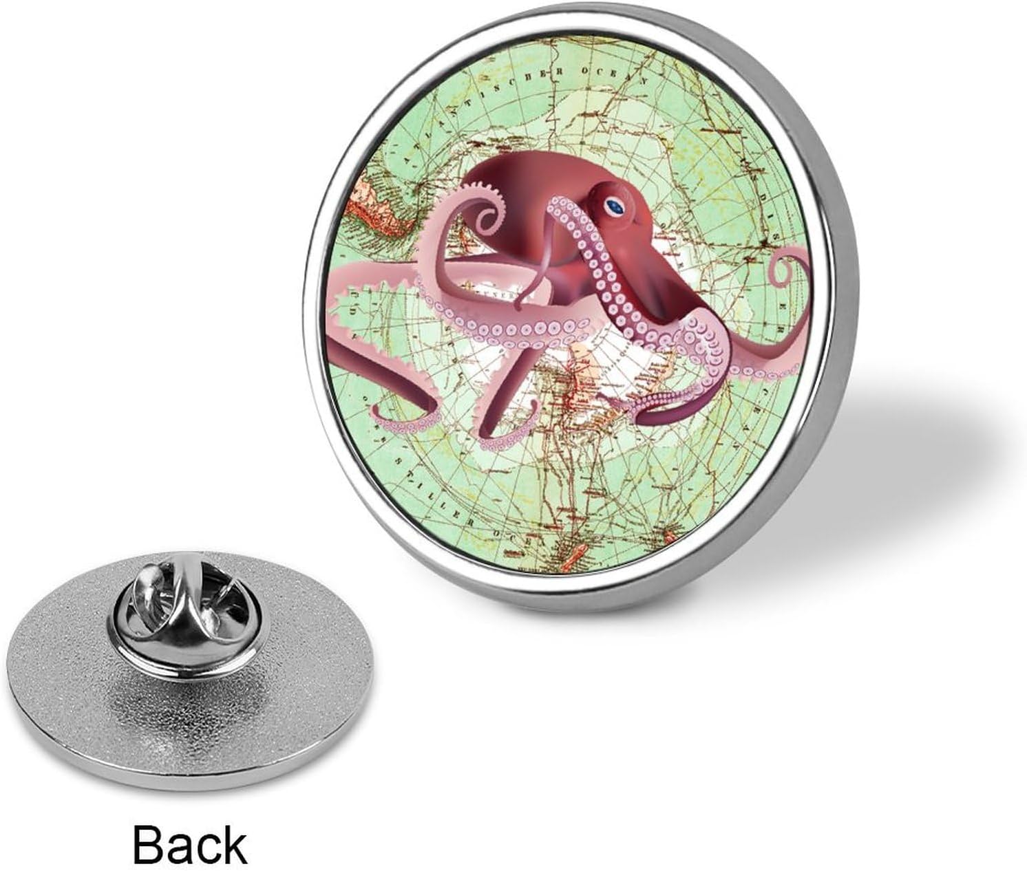 Enamel Pins Bulk Set Pins Octopus Pins For Backpacks Ocean Park Jean Buttons Old Map Beach Themed Vintage Nautical Ocean Beach Pin Set For Women Men Girls Kids Gift Housewarming Gift