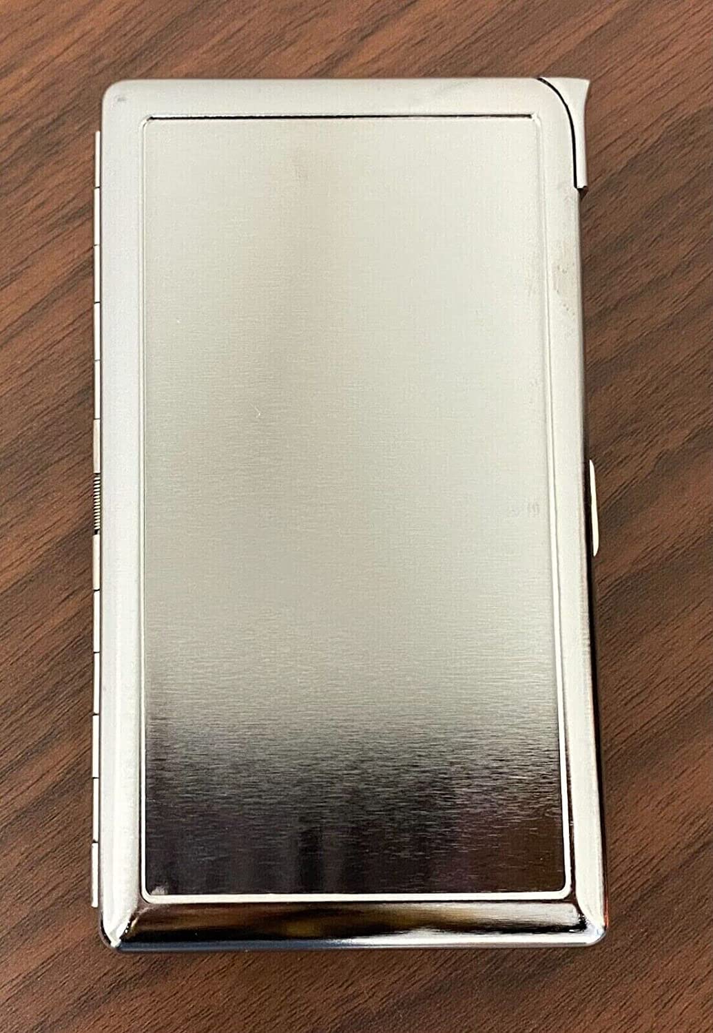 Cigarette Case with Built in Lighter Vintage Sunflower VG 100s Size Cigarettes Silver Metal Wallet 4.75" X 2.75" RFID Protection