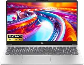 HP Laptop 15 Slim en plata Intel 8-core i3 hasta 3.8Ghz (Beat i5-1135G7) 8GB RAM 256GB SSD 15.6" Full HD 4K Graphics HDMI W11 (15-FD01 - Renovado)