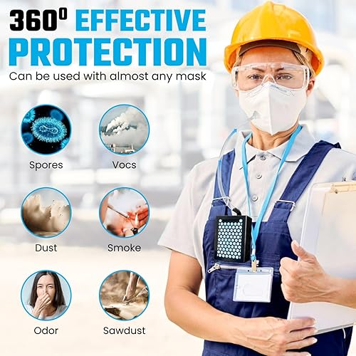 Miniatura 4 de Sistema de aire fresco OFG, respirador reutilizable que proporciona aire filtrado a cualquier máscara, ideal para trabajo con polvo, pintura,