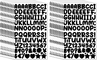 1800 Pieces 20 Sheets Small Letter Number Stickers, 1/2inch Self-Adhesive Vinyl Waterproof Mailbox Number Stickers, Mailbox, Windows, Doors, Signs, Address Numbers, Enterprise (Cartoon Black)