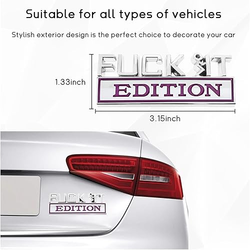 Miniatura 8 de Fuck It Edition Emblema para automóvil, calcomanías de decoración de parachoques de auto, calcomanía para guardabarros laterales 3D para el