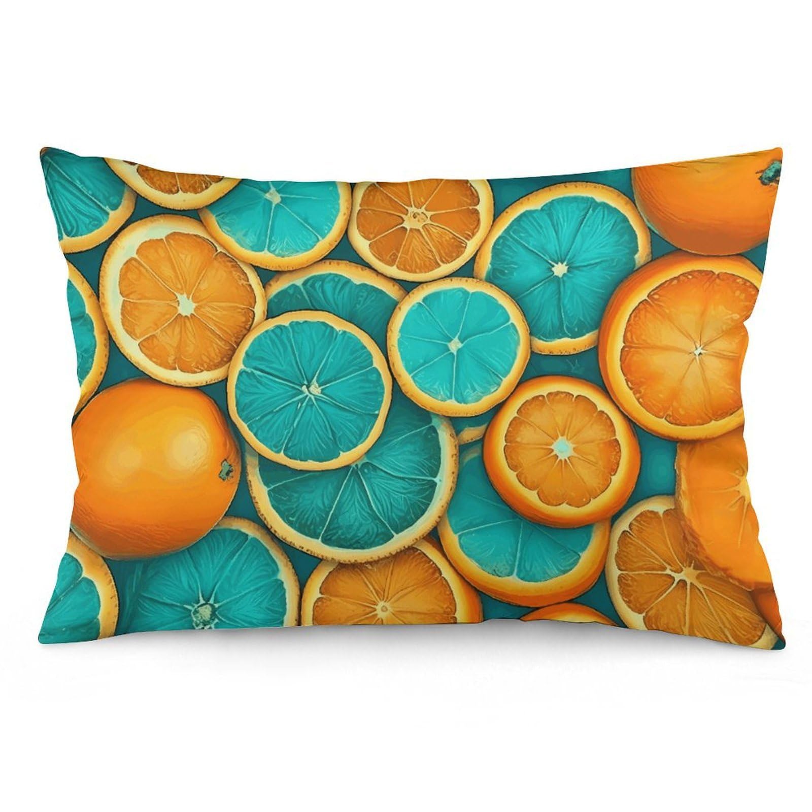 NONHAI 2 Pack Pillow Cases for Hair and Skin, Soft Breathable Pillow Case Covers with Hidden Zipper, Specially Colored Orange Slices Pillowcase 20"x30" Pillow Covers for Sleeping Gift