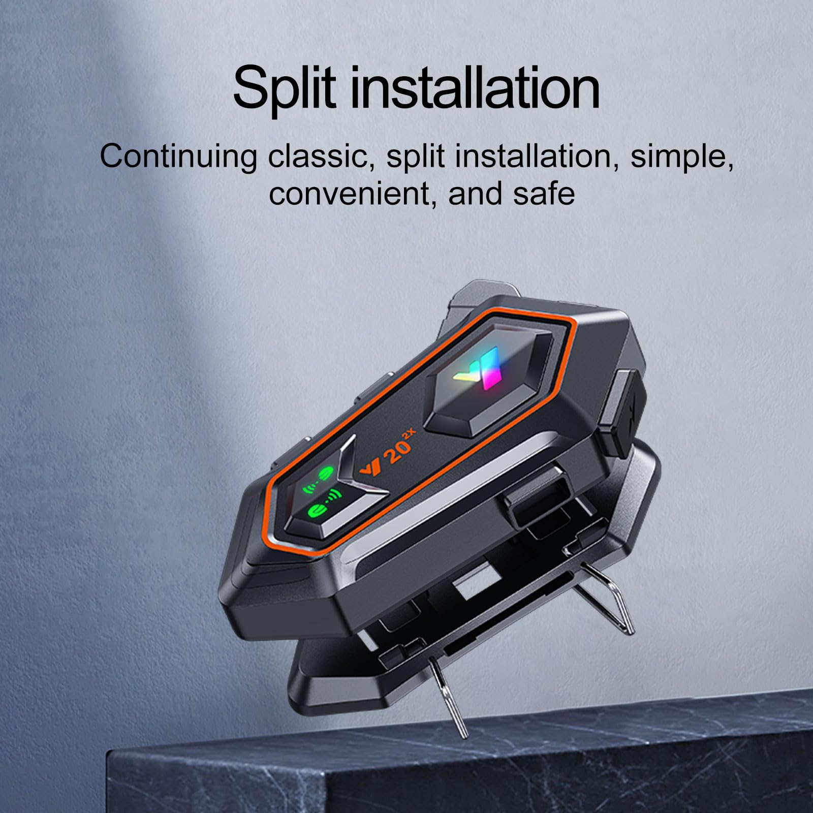 Y20-2X - Auriculares Bluetooth para casco de motocicleta, intercomunicador dual de 100 m, auriculares Bluetooth 5.3, reducción de ruido inteligente, calidad de sonido de nivel HiFi, IPX6