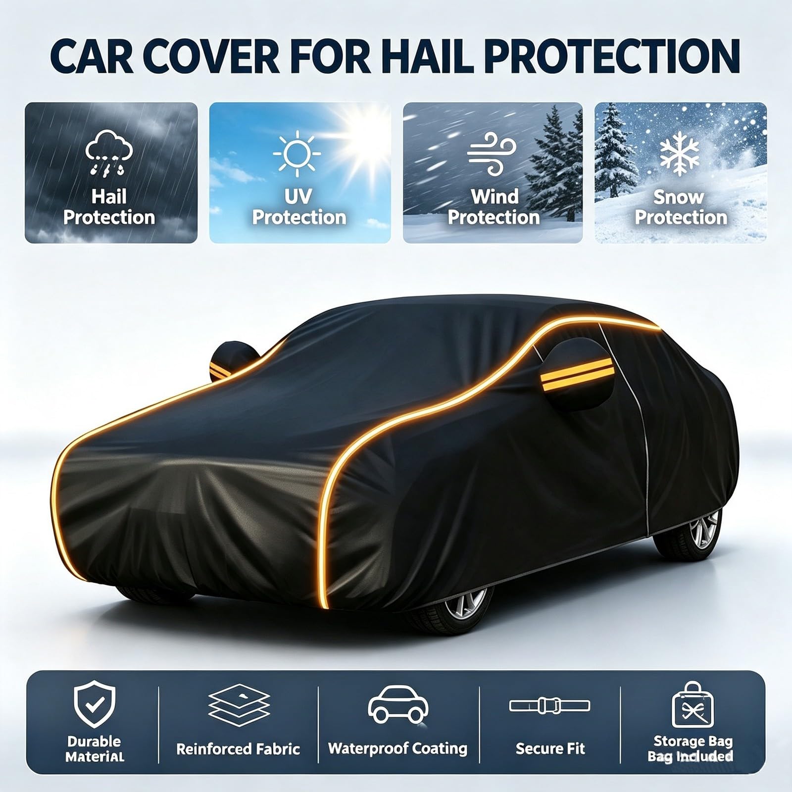 Hagelschutzplane Auto fürRenaultMegane 4 RS 2016-2022,Ganzjahres-Rundumschutz-Autohülle – Schutz vor Hagel, Regen, Schnee und Wind,XJ7593