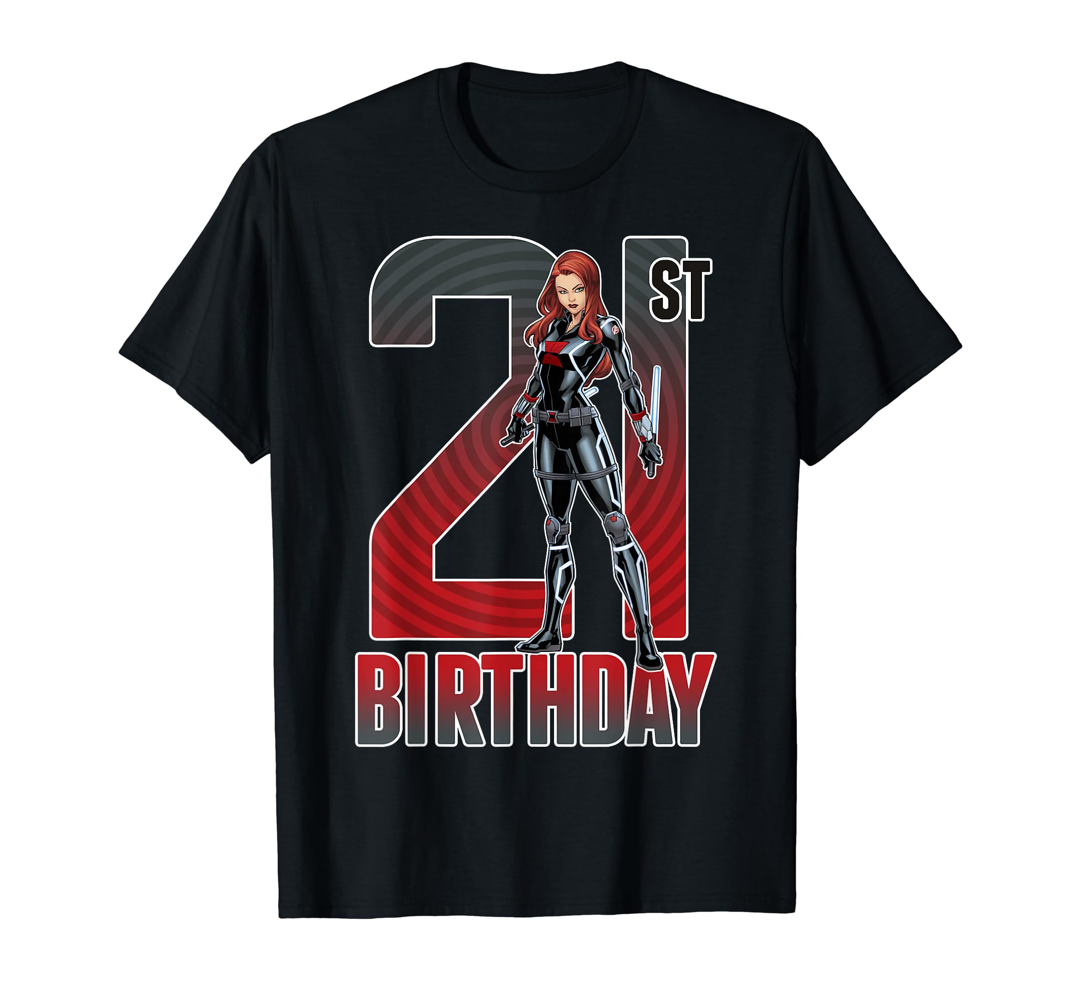 Amazon | マーベル ブラックウィドウ 21歳の誕生日 グラフィックT