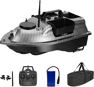 600m Remote Control Bait Boat, 4.4lbs Capacity with GPS & Dual 5200mAh Batteries, Carbon Fiber for Fishing, Gray