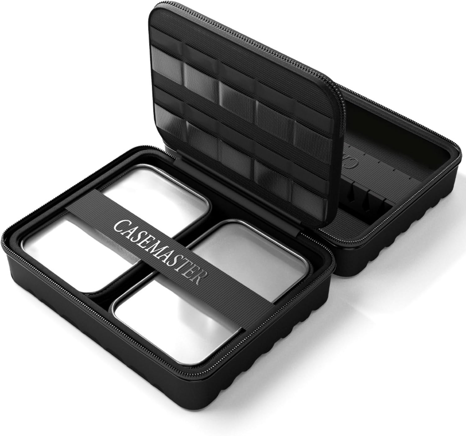 Casemaster Maxx 4 Dart Case, Holds 12 Steel Tip or Soft Tip Darts Fully Assembled, Hard Shell EVA Darts Case, 20 Accessory Pockets, Black