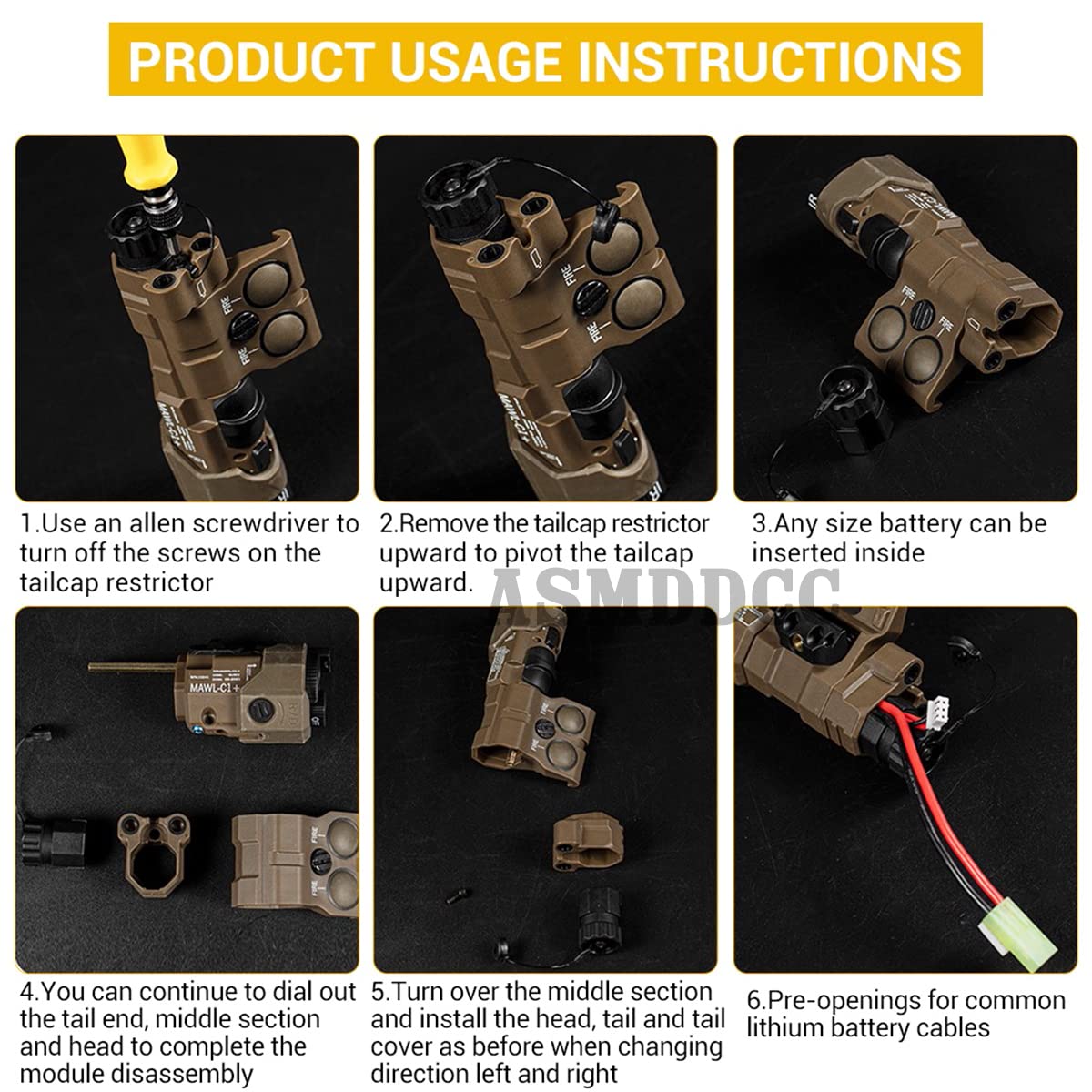 Tactical Mawl-C1 Batteriehalterung, Modulares, Leichtes Batteriefach mit Hoher QualitäT, für Airsoft Paintball Jagd Modell Sammlung,BK