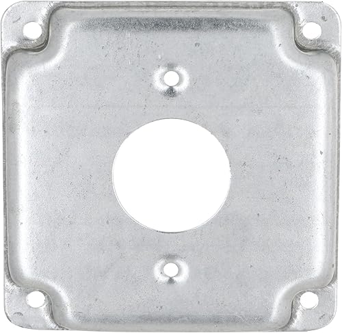 Vista 9 de Hubbell-Raco 902C 1 receptáculo dúplex de 4 pulgadas, cubierta cuadrada de trabajo expuesta, color plateado