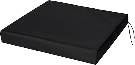Waterproof Chair Cushion With Ties Seat Pads Cushion Pad Indoors Outdoors Water Resistant Material Kitchen Dining Living Room Patio Garden Office Coffee Shop Foam Black 50x44x4cm