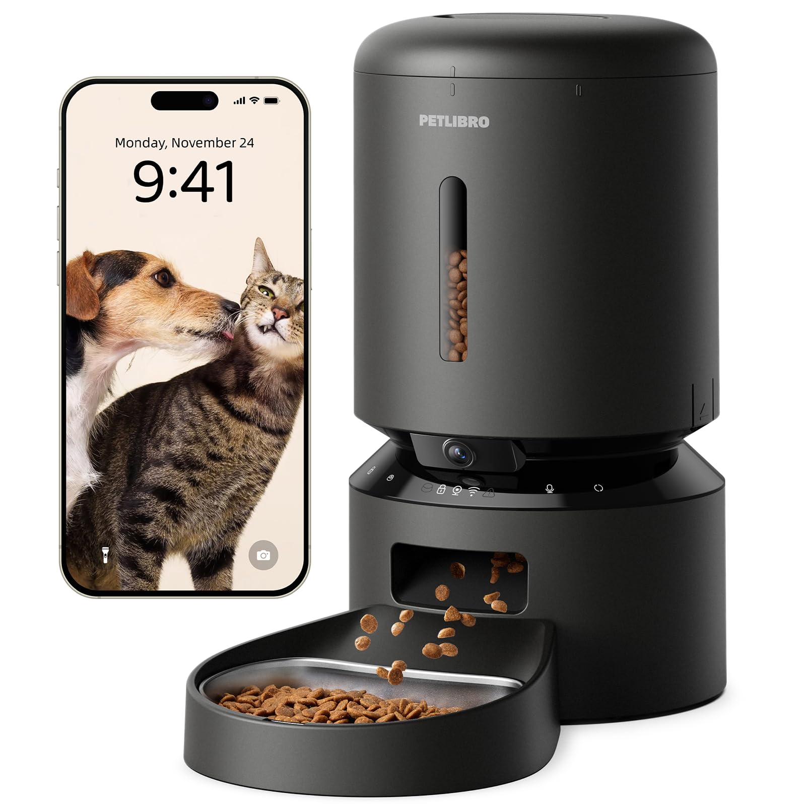 Amazon | PETLIBRO 自動給餌器 猫用 カメラ付き 自動餌やり器 犬 1080P