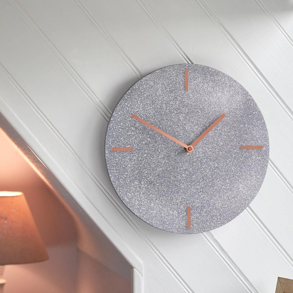 Festive Lights - 30cm Stylish & Practical Minimalist Clock For Indoor & Outdoor Use - Slate Grey