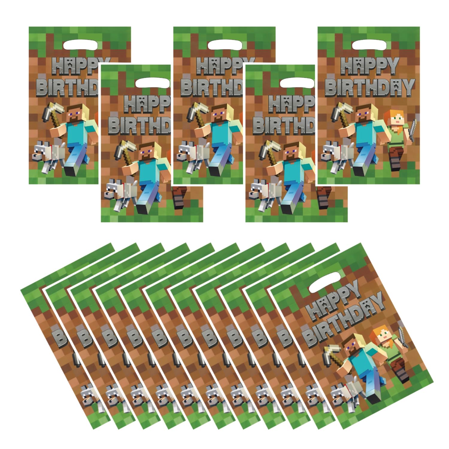 For Pixel party gift bags 30PCS, supplies, and decorations. Perfect for cartoon parties, ideal for kids, and great for family events, prizes,
