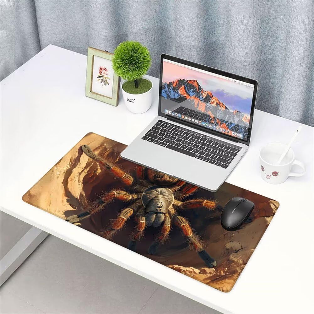 Tappetino Scrivania ragno, Tappetino Gaming 1000x500x3mm Mouse Pad Animali Tappeto Mouse, Accessori Gaming, Ufficio Accessori, Migliora la Precisione e la Velocità, per Ufficio e Casa f-471