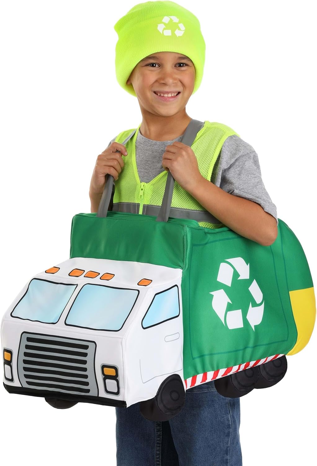 Kids' Garbage Truck Costume Outfit Includes Yellow Vest