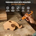 HARDELL Mini Cordless Rotary Tool 3.7V, 5-Speed Rotary Tool Kit with 43 Accessories,Type-C Charging Power for Engraving, Sanding, Polishing, Drilling, Grinding, Small DIY Crafts (Orange-Black)