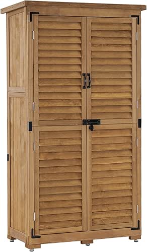 MCombo Garden Cabinet Tool Shed Garden Shed Cupboard Wood 0870