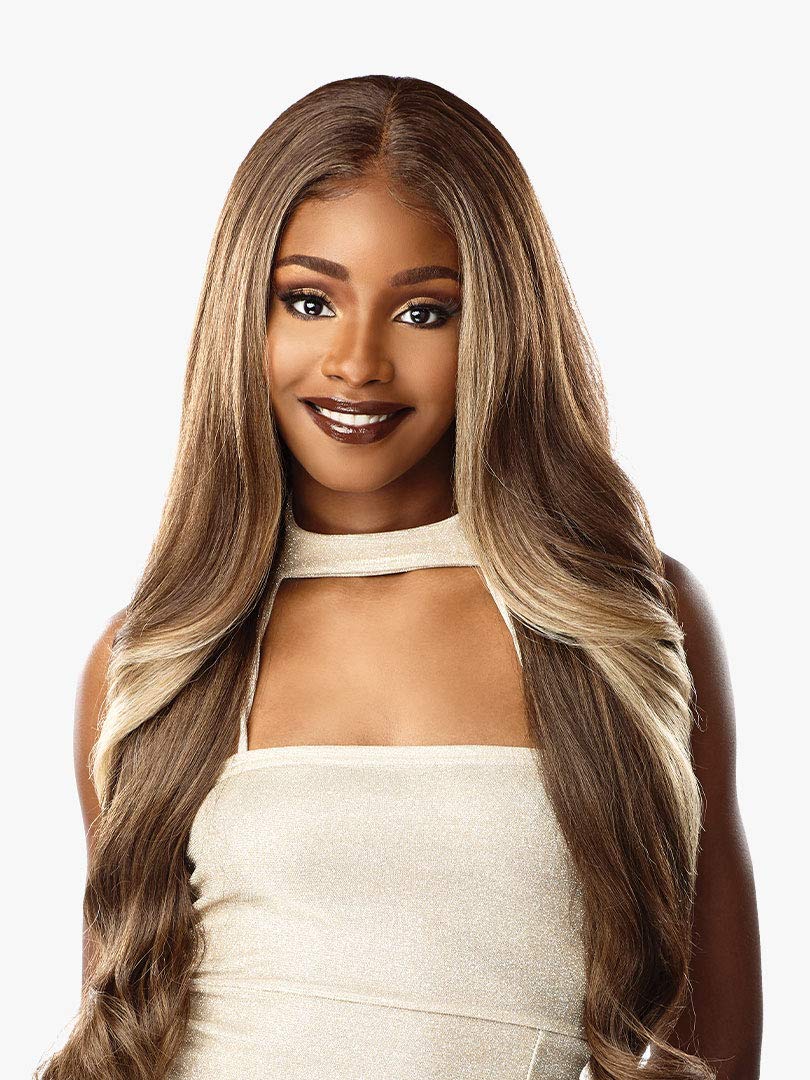Sensationnel Butta Lace Front Wig - Natural Pre-Plucked Hairline Hand-tied HD Transparent Lace 5 Inch Deep Part with Babyhair - BUTTA Unit 14 (BALAYAGECARAMEL)