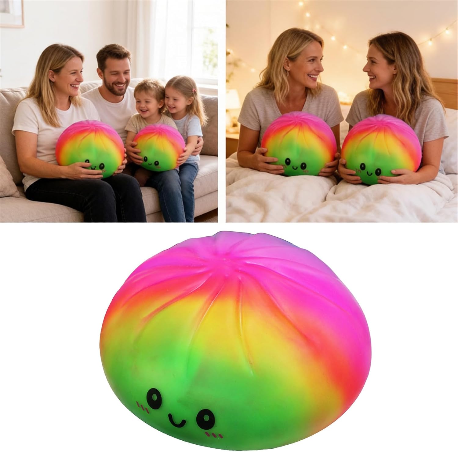 Giant Glitter Dumpling, Large Steamed Buns Cushion Toy, Sensory Stress Ball for Adults, Decorative Dough Pillow for Home Decors Gift, Food Theme Dumpling Squeeze Toy, Soft Slow-Rising for Relaxing