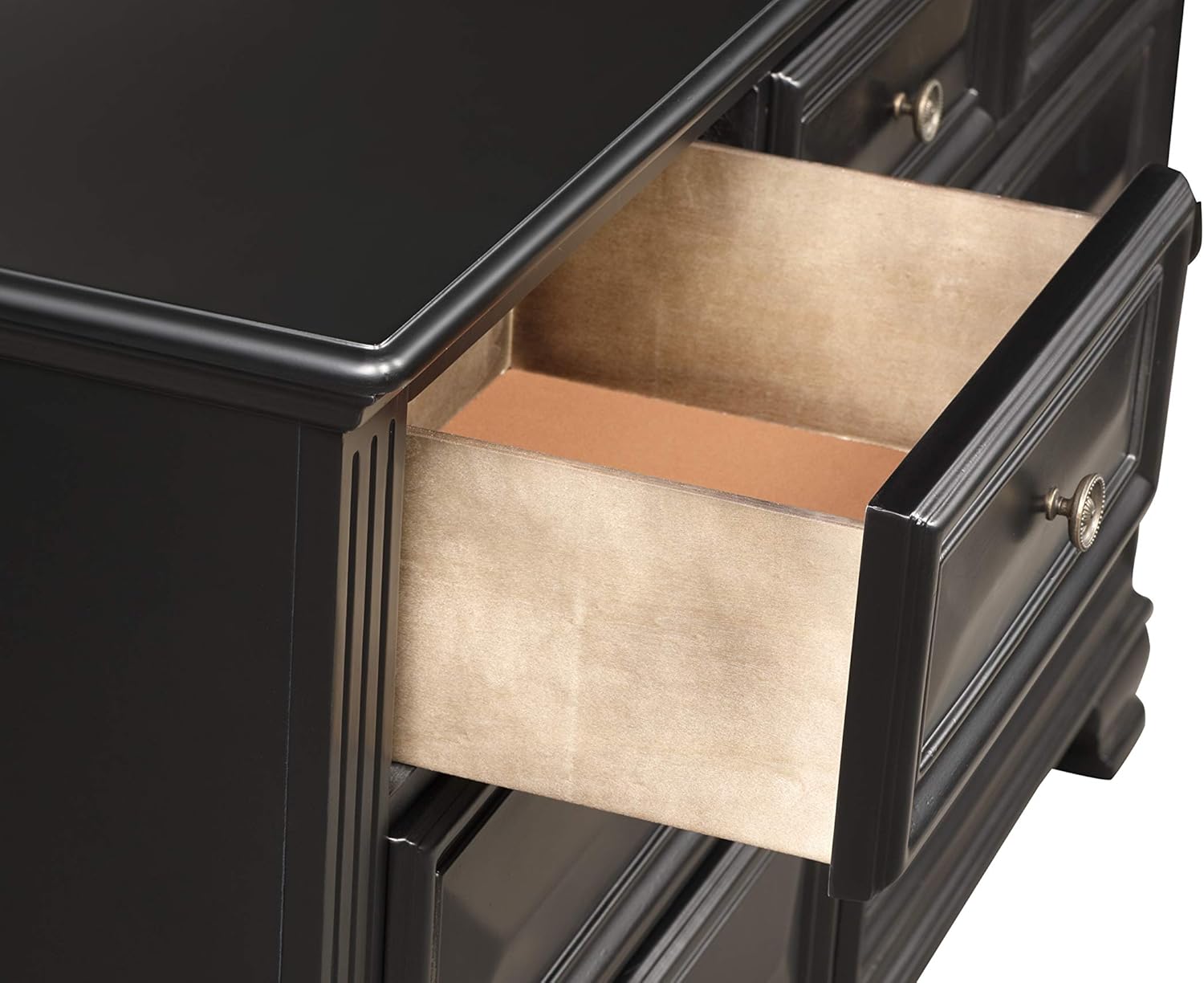 Roundhill Furniture Renova Vintage Black 7-Drawer Dresser with Mirror