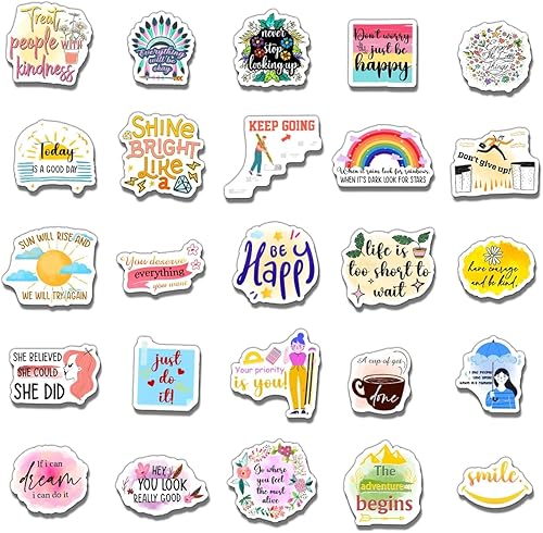 Miniatura 3 de Paquete de 50 calcomanías motivacionales para botellas de agua, impermeables, laptop, equipaje, casco, trabajo, adolescentes, adultos, niñas, niños