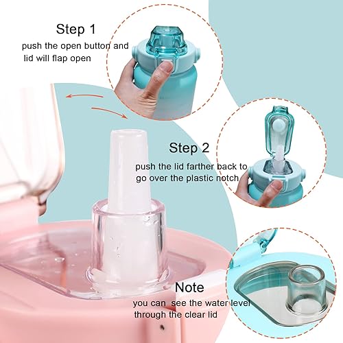 Miniatura 4 de RYI Botella de agua de medio galón con funda y correa, botellas de agua motivacionales de 64 onzas con pajilla, jarra de agua grande de boca ancha