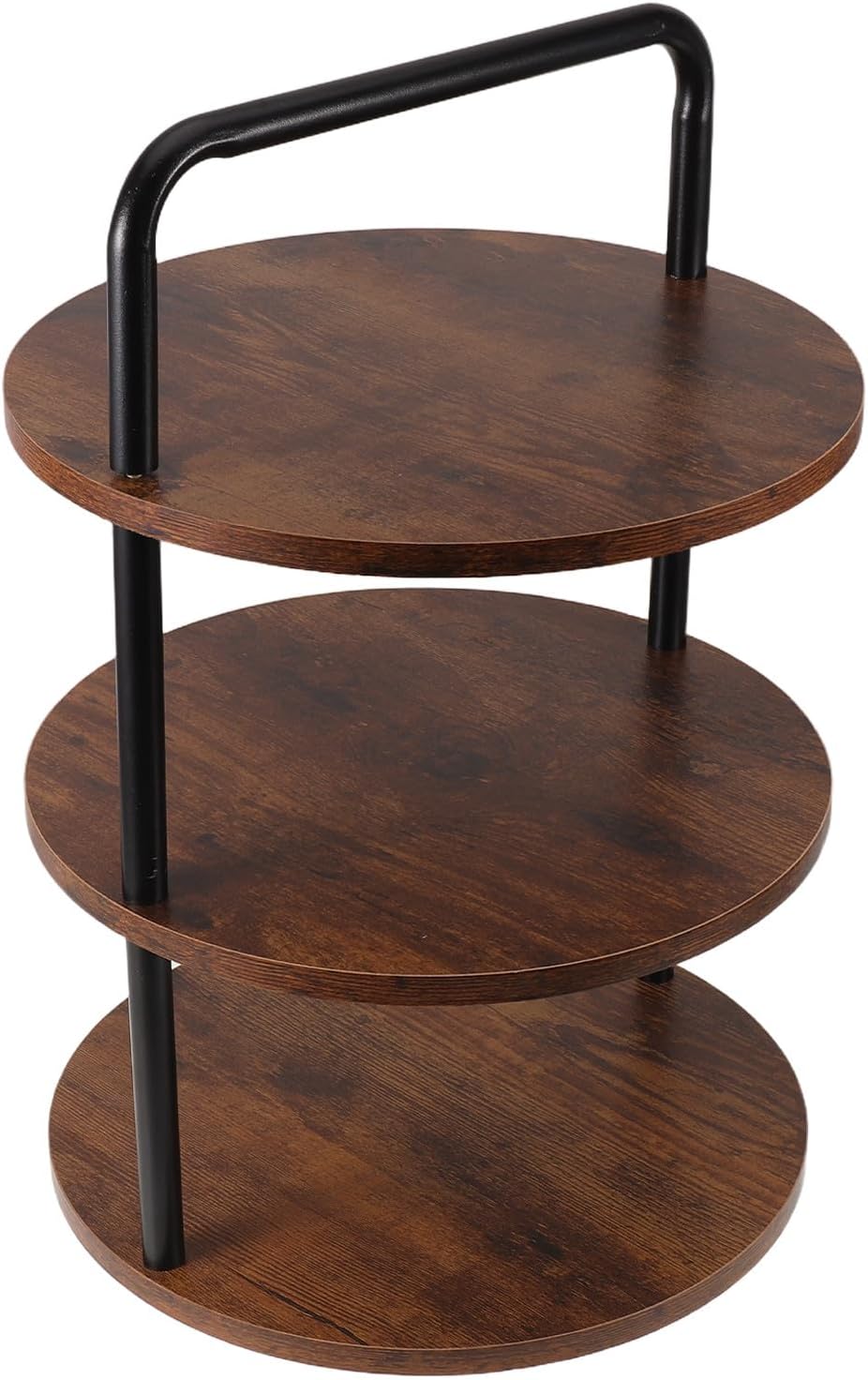 Wood Cupcake Stand - 3 Tier Cupcake Tower Round Tiered Tray Stand - Multi-Layer Pizza Serving Tray Holder for Party Graduation and Baby Shower