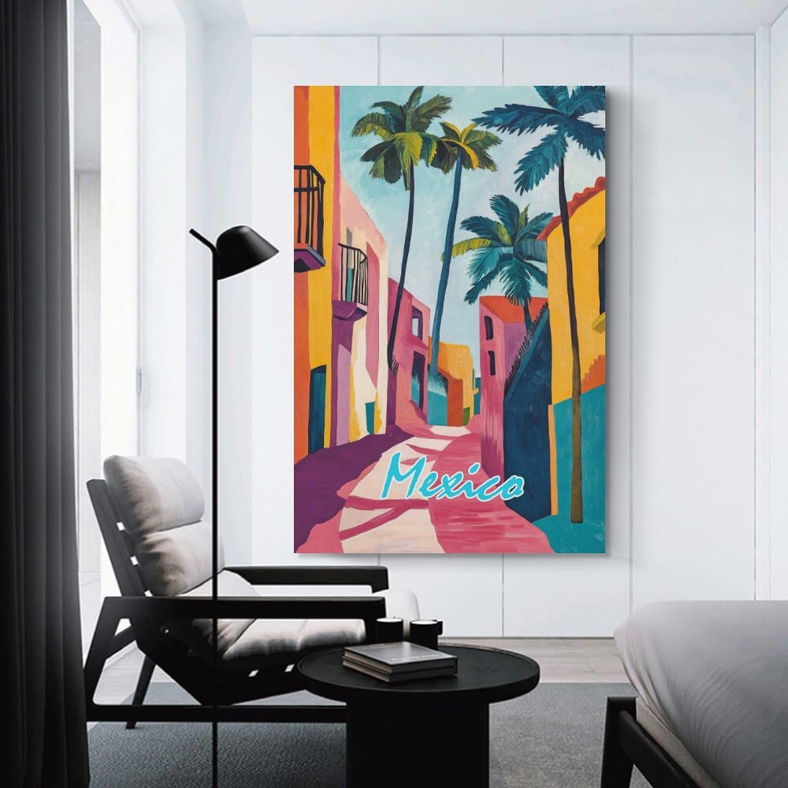 Junmoney Room Decor Wall Art Mexico Street Scene, 24x36inch(60x90cm), for Workspace Walls, Study Corners Or Bedrooms, A Smart Decor Choice for Study Walls