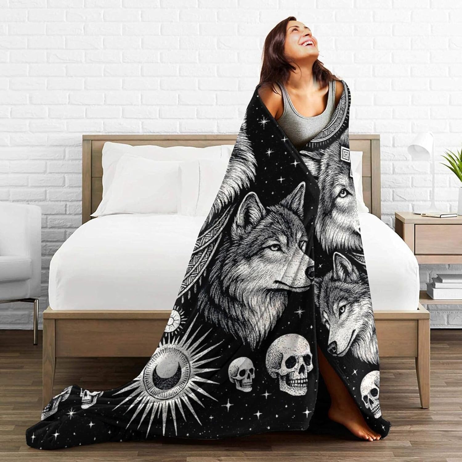 Wolf Blanket Wolves Throw Blanket Soft Cozy Fleece Fuzzy Stuff Plush Flannel Gifts for Girls Women Boys Kids Adults 40''x50'' - Image 7