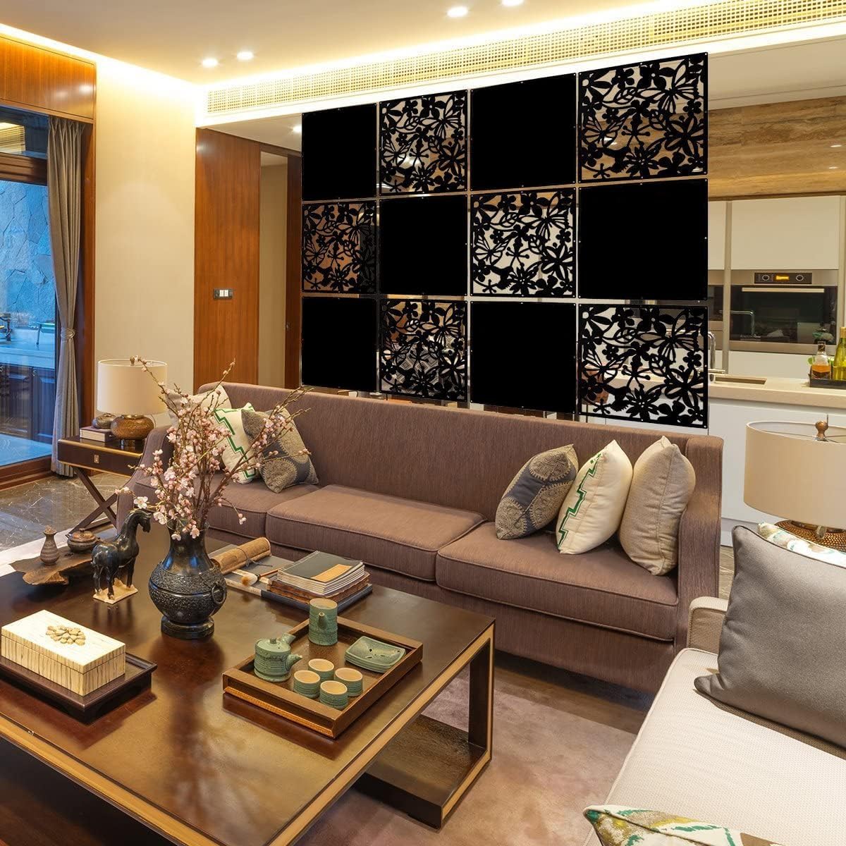 LRZCGB Hanging Room Divider,12pcs PVC Hanging Screen Panel for