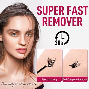 FADVAN Cluster Lashes Individual Eyelashes Remover with Brush, only Suitable for DIY Eyelash Extension, Non-irritating Smell Single Tube Eyelash Remover 5ml For Personal Use At Home