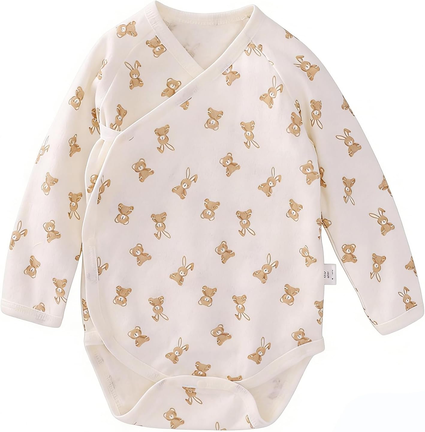 100% Organic Cotton 3-18 Months Kimono Side Snap Newborn Baby Bodysuit Boys Girls Unisex Long Sleeve