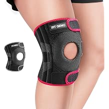 Fit Geno KneeXpert Knee Brace with Side Stabilizers & Patella Gel Pad - Adjustable Compression Support for Pain Relief, Meniscus, ACL, Arthritis, Running - M/L