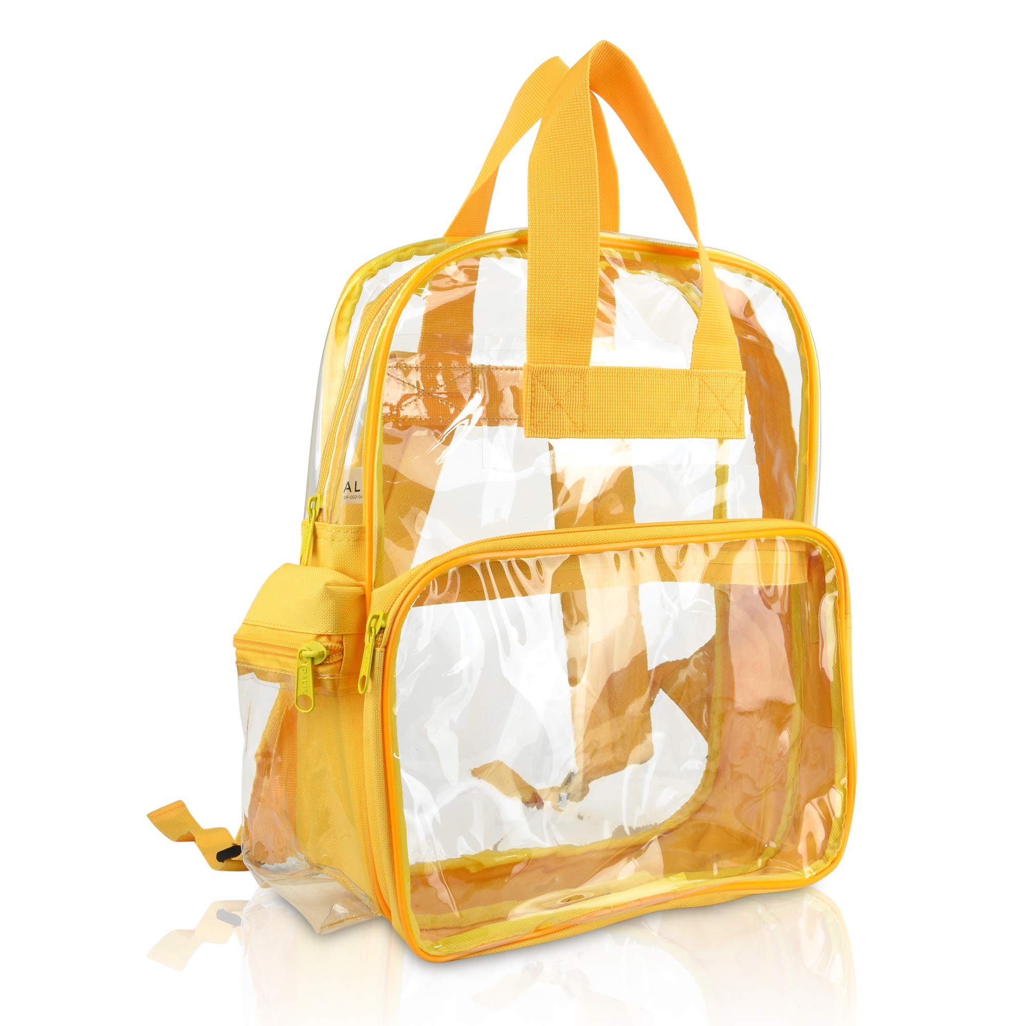DALIX Clear Backpack Bags Smooth Plastic Gold