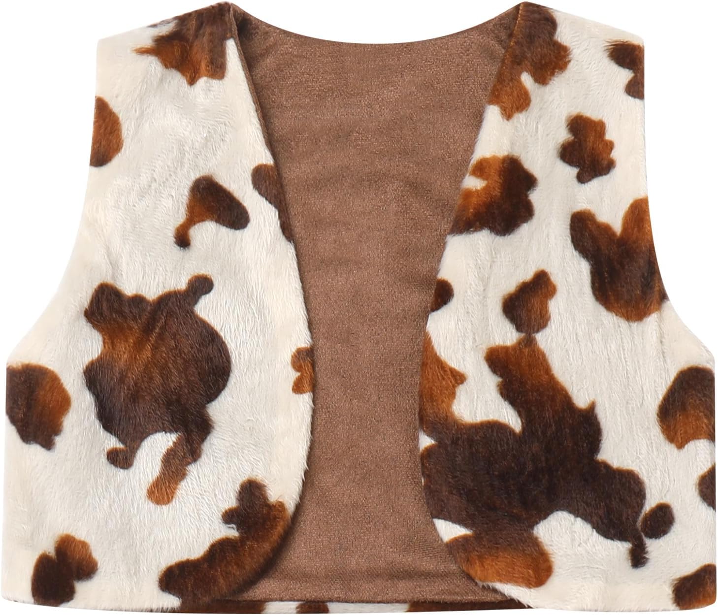 OBEEII Infant Baby Cowboy Outfit Boys Faux Fur Vest+Pant+Banada 3pcs Set for Western Birthday Party