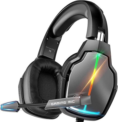 New Gaming Headset for PC PS4 PS5 Xbox One Switch Stereo PS4 Headset with 90 Rotatable Earpads Noise-Cancelling Mic