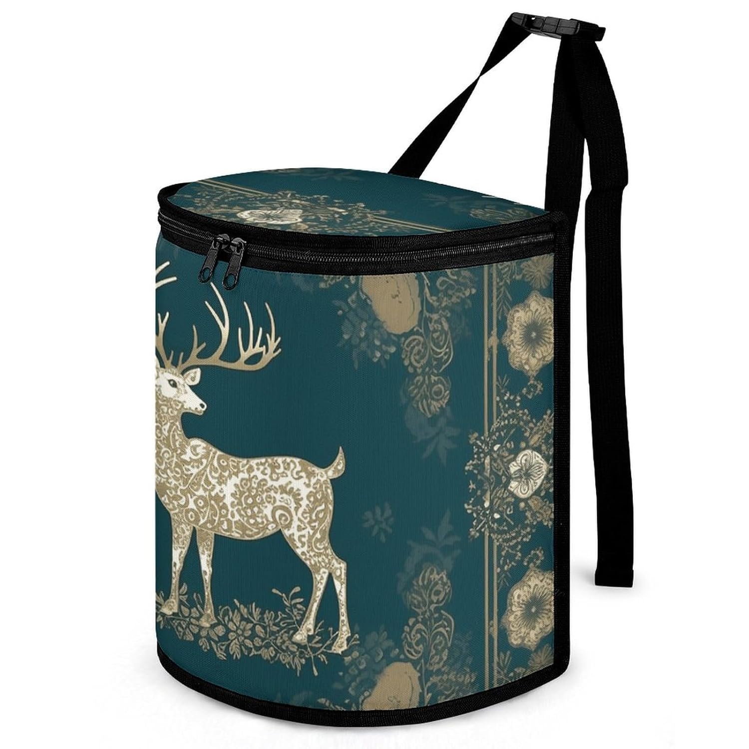 Car Trash Can Snowflake Christmas Reindeer Printed Car Organizer Car Accessory Interior Car Garbage Can with Lid