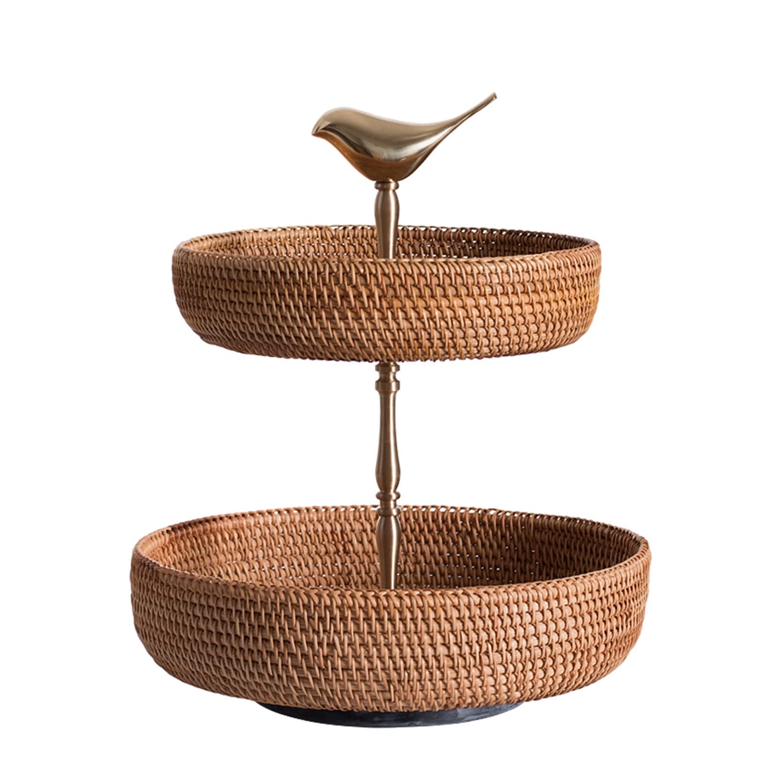 WAOCEO Fruit Bowl 2-Tier Fruit Basket Fruit and Vegetable Storage Stand Snack Rack Bread Storage Holder in Home Kitchen Living Room and Office Fruit Basket