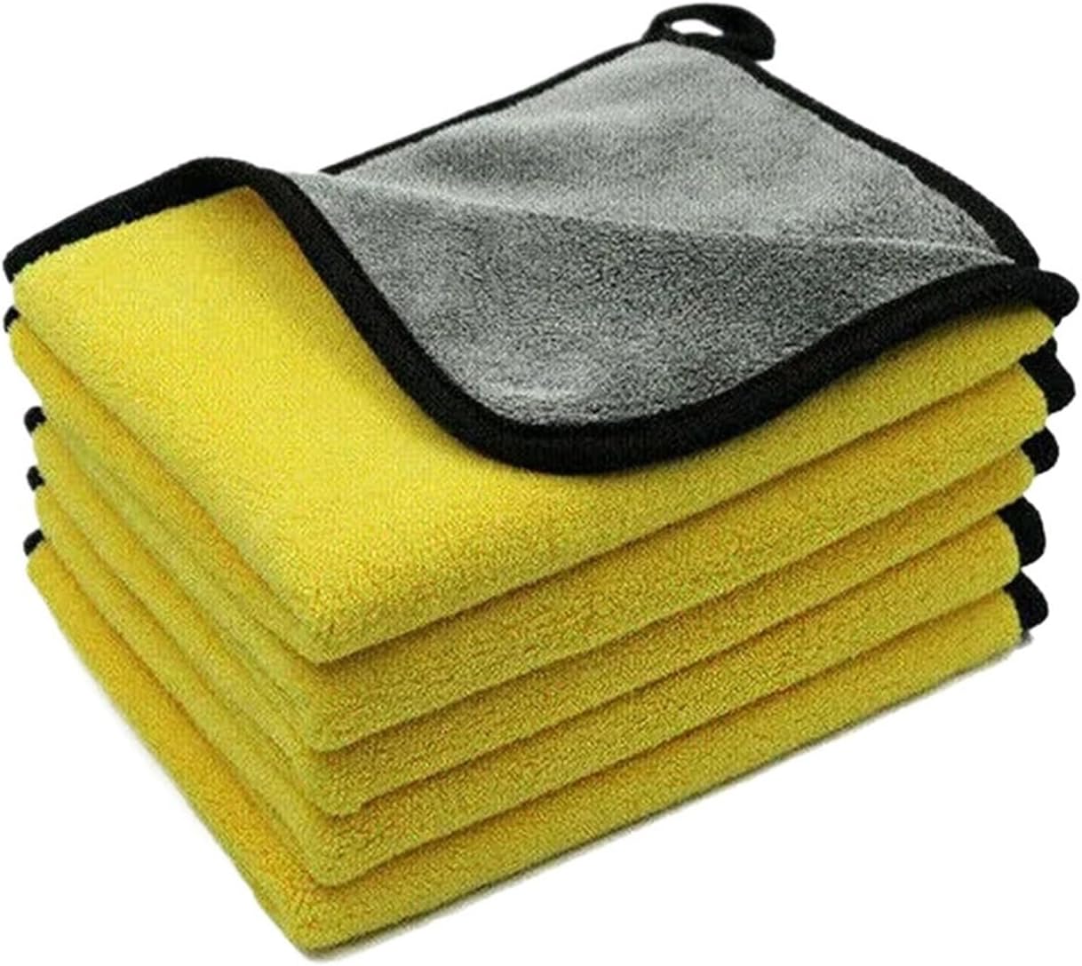 Car Wash Microfiber Towel 30x30/60CM Car Cleaning Drying Cloth Hemming Car Care Cloth Detailing Car Wash Towel(T054-3pcs-yellow)
