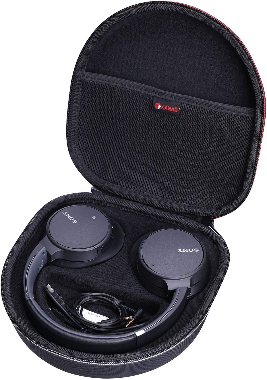 XANAD Hard Case for Sony WH-CH720N/WH-CH520N/WH-CH710N/WH-CH510 Wireless Bluetooth Noise Canceling Over The Ear Headphones – Storage Protective Travel Carrying Bag(Black)