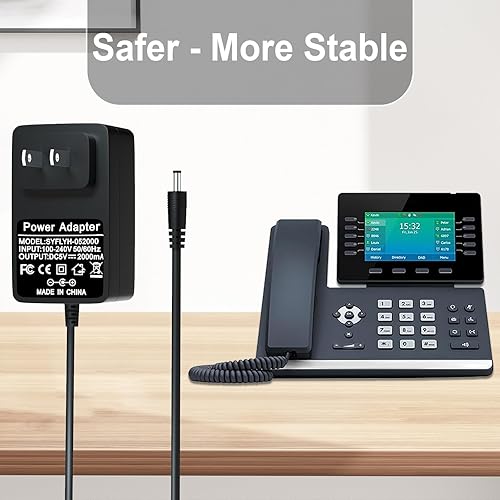 Miniatura 5 de Cable adaptador de corriente de 5 V para teléfonos Yealink SIP compatible con cargador de fuente de alimentación T54W, T29G, T46S, T46U, T48S, T48U,