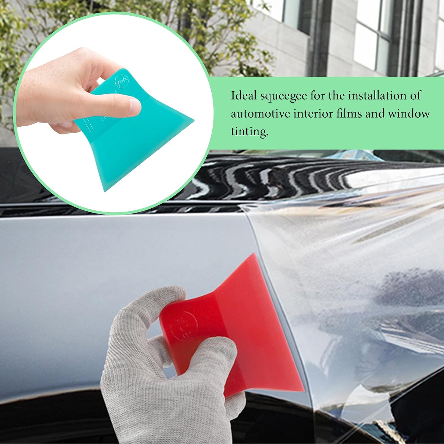 3 PCS Car Vinyl Wrap Tools, Different Hardness Window Tint Squeegees Anti-Scratch Scrapers, Small Squeegees Water Blades for Car Vinyl Paint Protection Glass Cleaning
