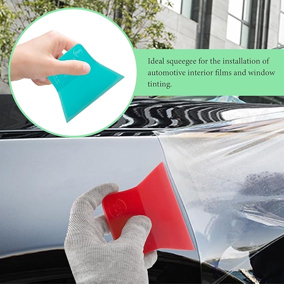 3 PCS Car Vinyl Wrap Tools, Different Hardness Window Tint Squeegees Anti-Scratch Scrapers, Small Squeegees Water Blades for Car Vinyl Paint Protection Glass Cleaning