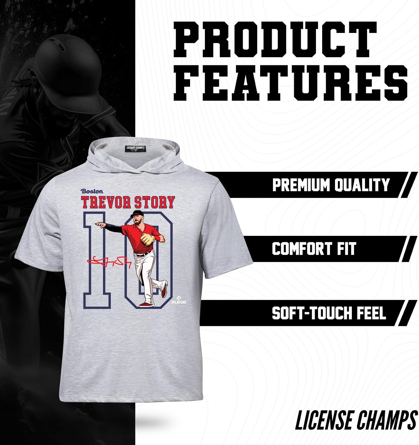License Champs Men's Cotton Short Sleeve Hoodie | Hooded T-Shirt | Official NCAA Merch